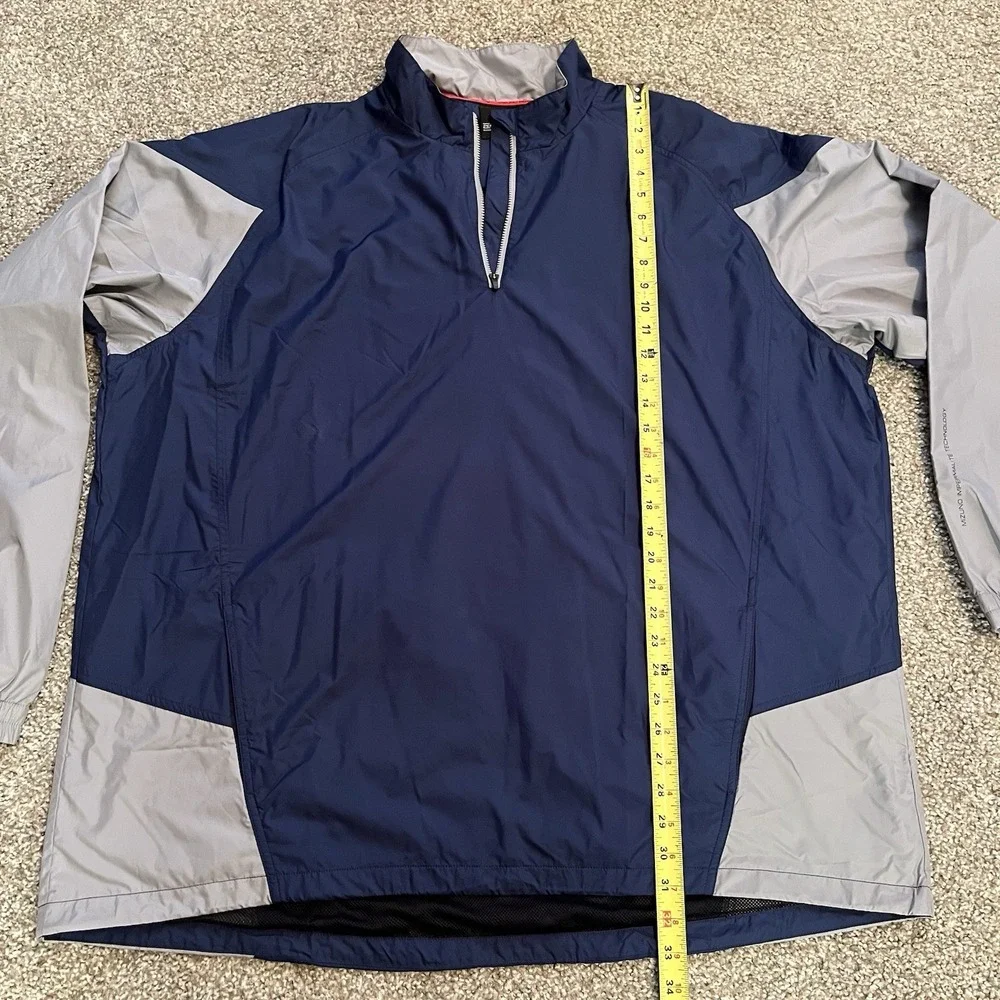 Mizuno Performance 1/4 Zip Pullover Windbreaker Men's XXL Blue Gray Baseball